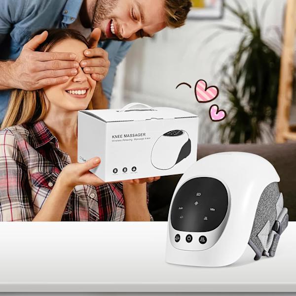 Knämassageapparat, trådlös knämassageapparat med infraröd värme, trådlös vibrationsmassage, LED-pekskärm, typ C, för att lindra knäsmärta