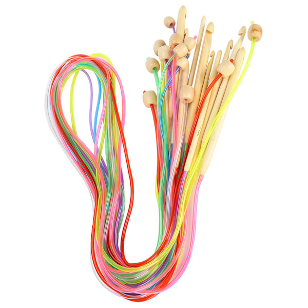 Rundstickor i bambu för afghangarn, unik design, slitstarkt material, present till hantverksälskare, släta stickor, praktiska och släta