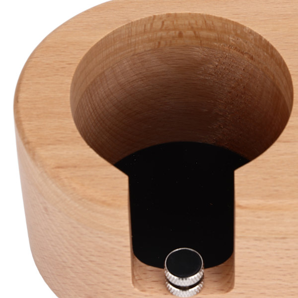 Kaffe Filter Tamper Hållare 58mm Bländare Kaffe Knock Box Trä Textur Trä Kaffe Tamping Station med halkfria fötter