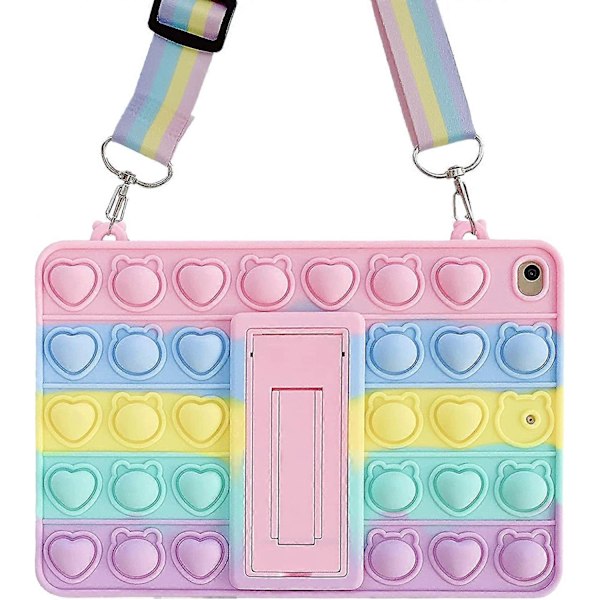 Fodral för iPad Mini 6 2021 - Bubbel Fidget Sensoriskt iPad 8.3 Fodral för Barn Snyggt Regnbåge Mjukt Släpp Stress Stötsäkert Fodral med