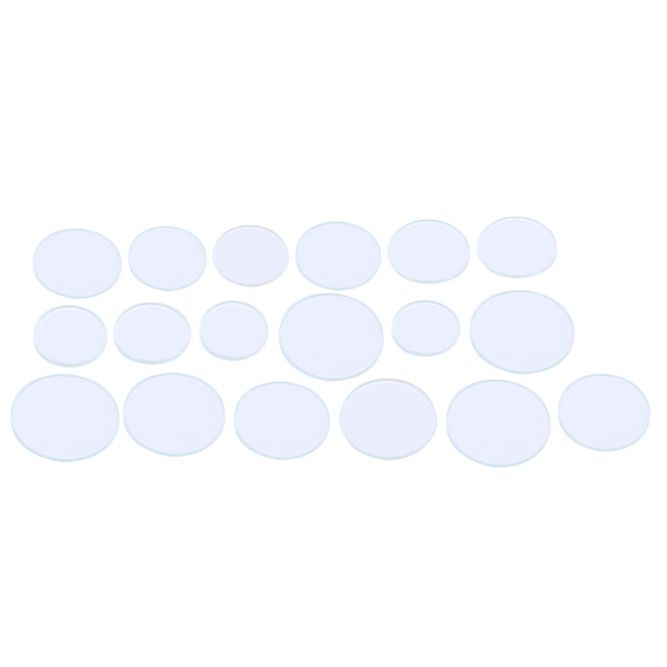 18 st klockglas platt kristall transparent lins set för klockor tillbehör 16-24,5 mm