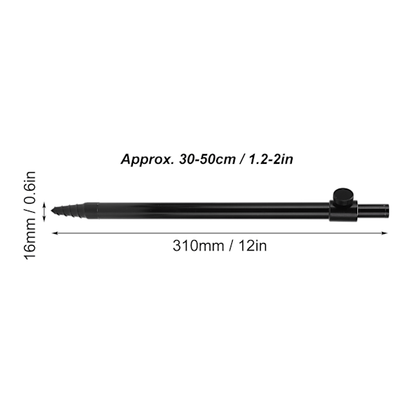 Fiskespöfäste Aluminiumlegering Flexibel 2-delad Bärbar Fiskespö Markhållare Fiskeverktyg (25cm Spö 31cm Fäste)