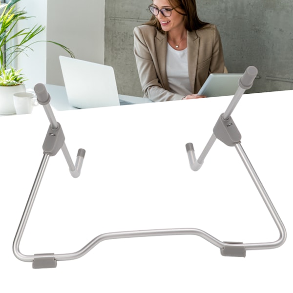 Justerbar hopfällbar tablettstativ i aluminium för flygplan - Multifunktionellt tablettstativ med värmeavledning - Silvergrå