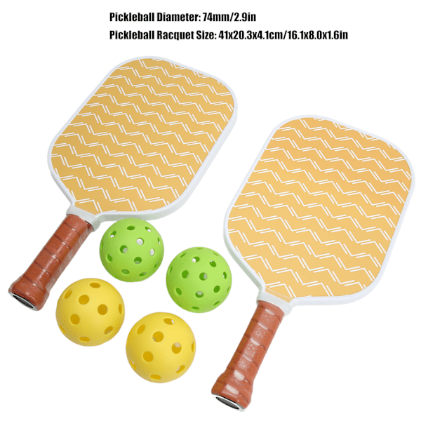 Pickle Rackets Kolfiber PP Pickleball Paddles och Bollar för Utomhus Strandsporter