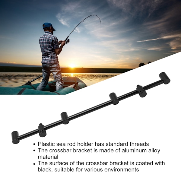 Karpfiskestångshållare Fäste Stativ Utomhus Karpfiske Spö Buzz Bars Stativ Svart (4 Huvuden 45cm Fäste 4 Huvud)