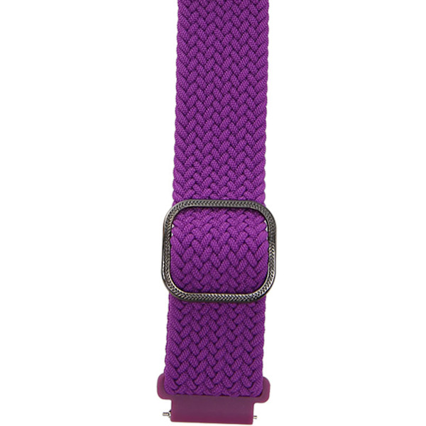 Flätat öglespänne för Mi Band 7 Pro Justerbart elastiskt nylonöglearmband med skyddande ram Lila band Svart fodral