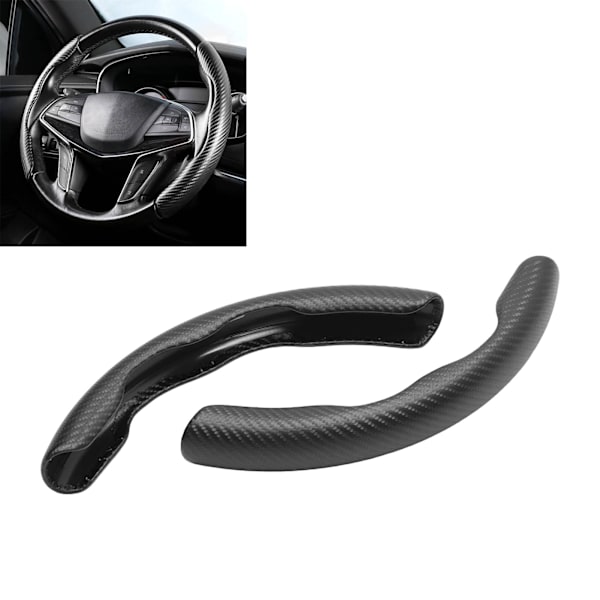 Rattstyrningsgrepp i kolfibermönster, halkfritt, segmenterat, skyddande rattöverdrag för Comaro Tahoe Silverado, svart