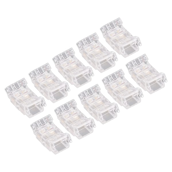 10st COB LED Strip to Wire Connector 2Pin 8mm Transparent