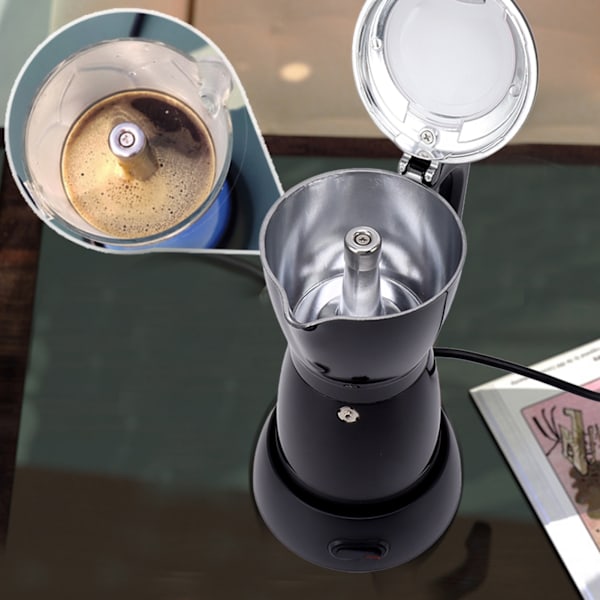 300 ml elektrisk mokabryggare 6 koppar visuell elektrisk kaffebryggare för hem kök dessertbutik 220‑240V EU-kontakt