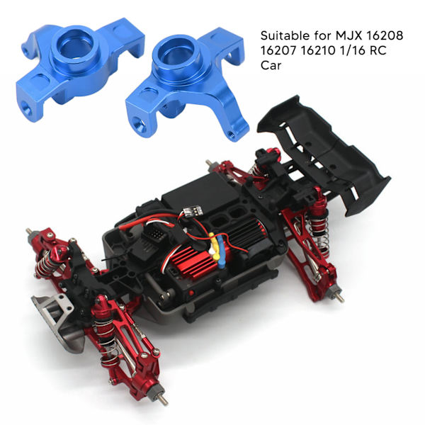 2 st aluminiumlegering styrkopp RC bil reservdelar för MJX 16208 16207 16210 1/16 RC bil mörkblå