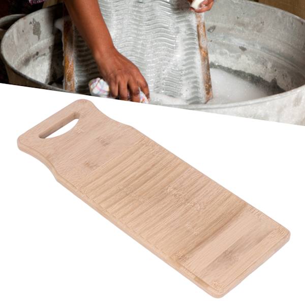 Bambutvättbräda Praktisk Handtvätt Tvättstädbräda för Hem Skola 40cm / 15.7in Längd