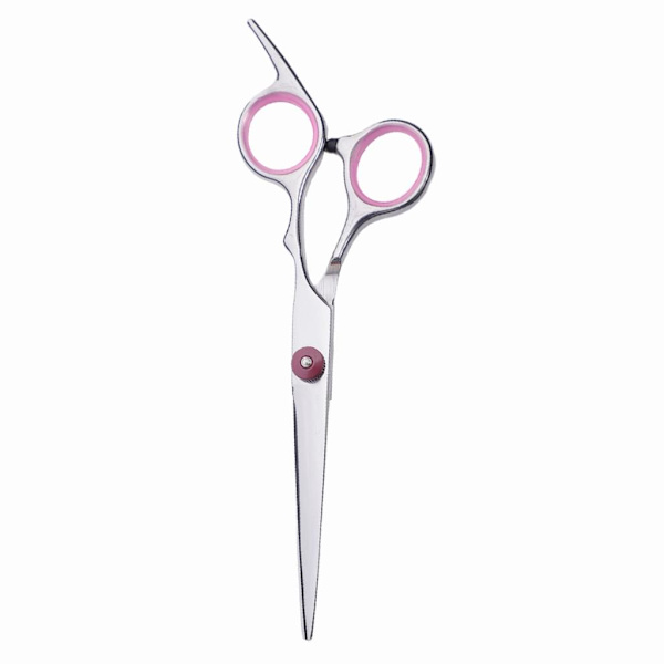 Professionella salongs saxar i rostfritt stål, frisörsaxar, rosa styling saxar