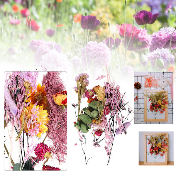 Torkade blommor färgglad doftande blombukett gör material hantverk tillbehör