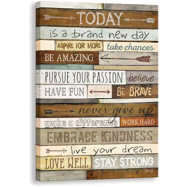 Inspirerande väggkonst för hemmet, inspirerande canvasprint för hemmet, endast logotyp, vintage konstverk för sovrum, vardagsrum och heminredning (12 x