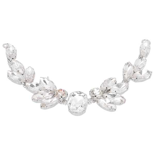 2 st Marquise Diamant Klolkedja Trim Glas Kvinnors Kläder Tillbehör DIY Sömnad Dekor Hantverk 2x17cm Oval