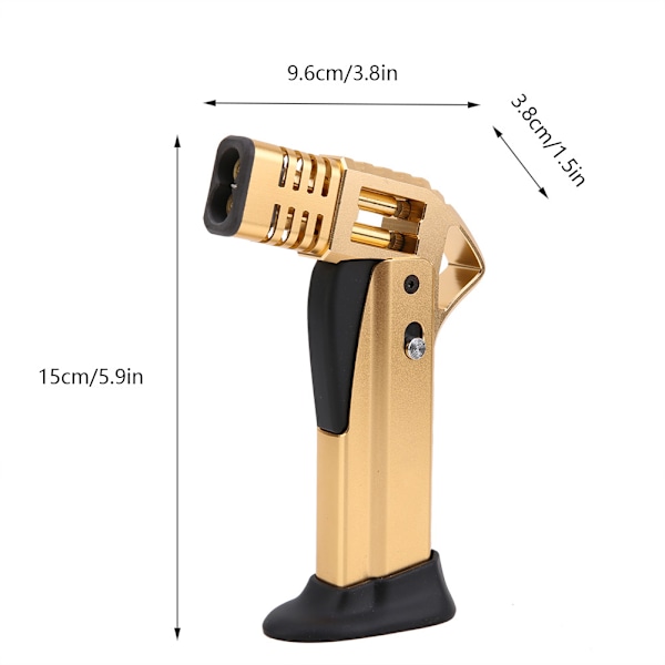 Firepower Dubbelspolande Grillspraypistol Svetsbrännare Tändare (Gas ingår ej) (Guld)