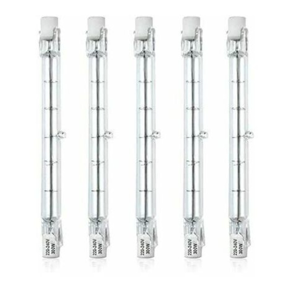 Dimbar R7S 118mm 300W Halogen Pencil Bulb AC220-240V 5900lm J118 Linjär Halogen Spotlight för Landskapsbelysning, Säkerhet, Gatubelysning (5-pack,