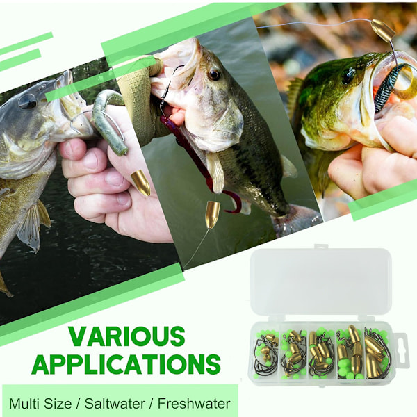 T0047 95st Vevkrok Vikter Sänken Plastpärlor Fiske Tillbehör Låda Verktyg Kit