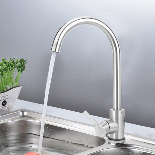 Modern Köksblandare, Blyfri Keramisk Skivventil Kallvattenblandare med Jämn Stråle & Energibesparande Bubblare, Lämplig för Diskbänkar &