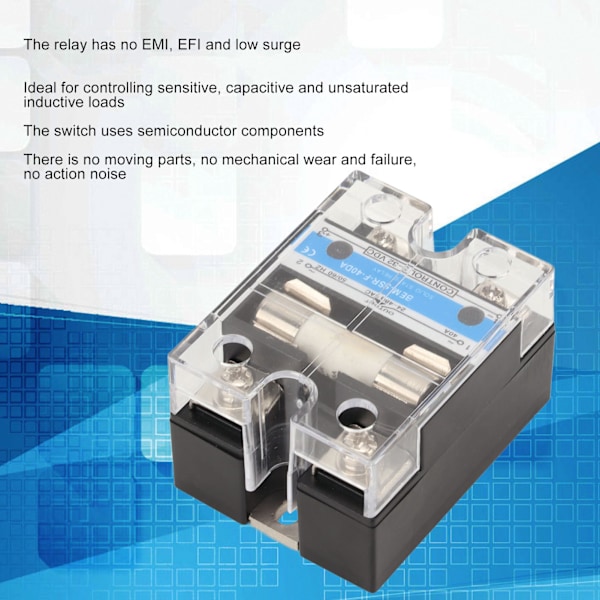 Solid State Relä EMI EFI Fri Låg Spänning SSR Hög Känslighet Överströmsskydd Solid State Relä med Säkring
