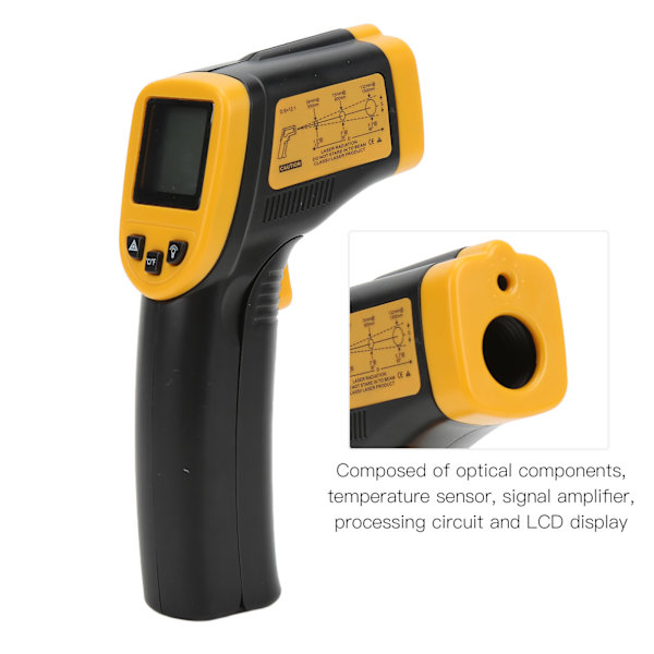 GM320 LCD Digital Termometer Infraröd Handhållen Temperaturpistol Kontaktlös Industriell Termometer