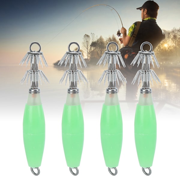 Squid Hook Noctilucent Squid Cuttlefish Lure Jigs Fluorescent Fishing Bait Head Hooks