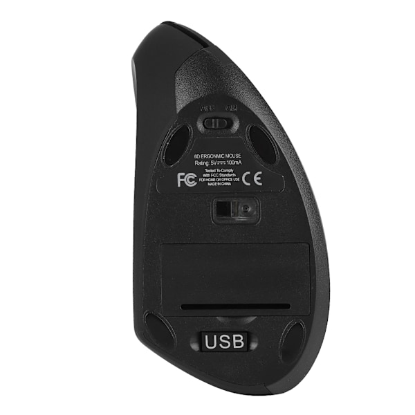 Vänsterhänt 2,4 GHz trådlös USB ergonomisk vertikal optisk mus för PC-dator bärbar dator