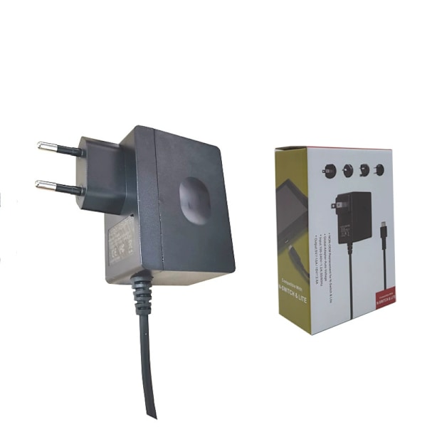 USB-laddare för Nintendo Switch Konsol Strömadapter för Nintendo Switch/Switch OLED/Lite, TV-läge 15V / 2.6A Snabbladdning med Kabel