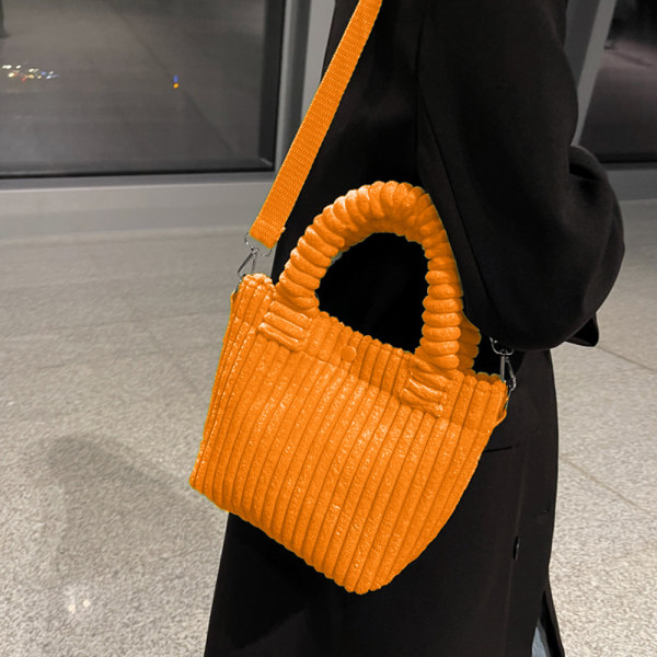 Messengerväska i manchester, plysch handväska orange