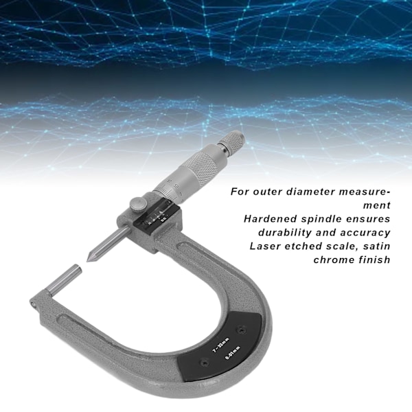 Mikrometer för skivbromsar med laserskala, aluminiumlegering, yttre diametermätrulle 7‑32mm