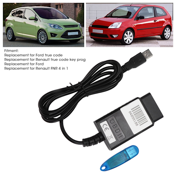 OBD2 Diagnostikkabel FNR Nyckelprogrammering Verklig Kod 4 i 1 Plast Ersättning för Renault