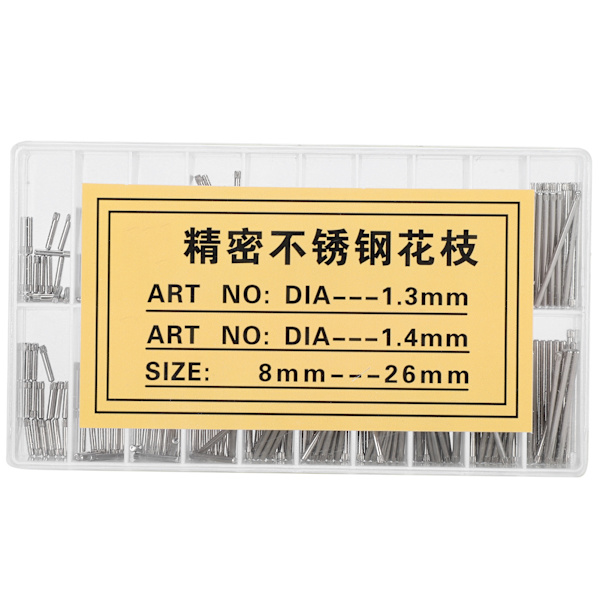 1,3MM/1,4MM 8-26MM Klockarmband Pin Friktionsstång Sortiment Klockreparation Tillbehör