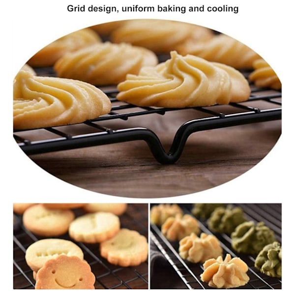 2-pack Kylgaller Svart Kolstål Nonstick Gallertrådsbricka Ugn Grillgaller för Bakning och Matlagning