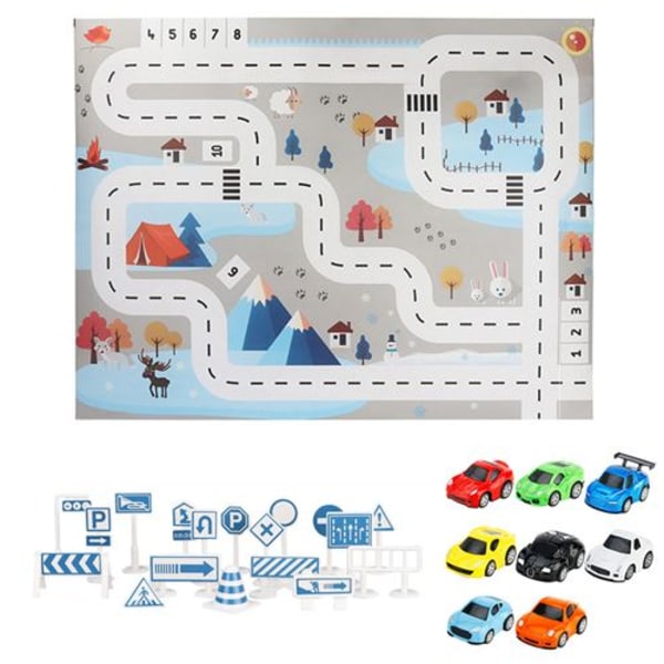 Lekmatta för barn Byggnader Road City Game Bilparkering Pedagogiska leksaker Baby - Flerfärgad