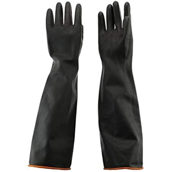 55cm Vattentäta Gummidishandskar Skyddshandskar Kemikalier Lång Syra / Alkalibeständiga Latex Hushållshandskar för Arbete, Hushåll, Biltvätt