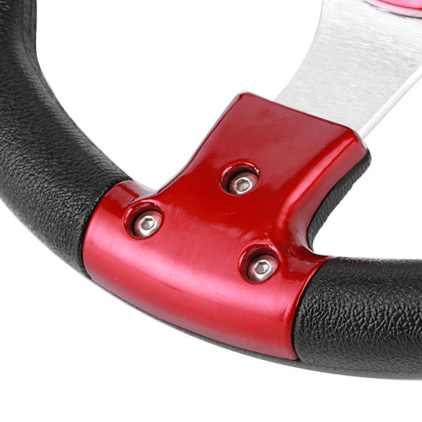 320mm/12,5 tum Racing Bil Ratt med Tutknapp PVC Röd Färg Universal Modifierad Del