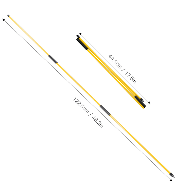 3-faldig golf-indikatorpinne riktningsindikator extra tränare golfutrustning tillbehör gul