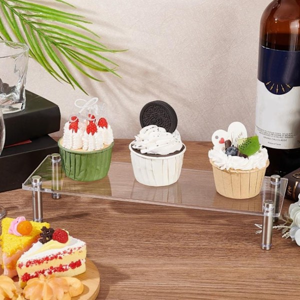Cupcake Display Stand Multifunktionell Akryl Riser Displayställ för Mat Dessert Transparent