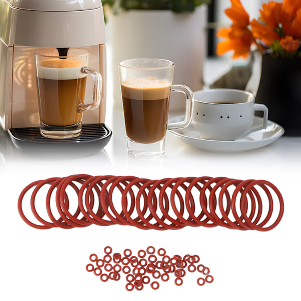 120 st Kaffemaskin O-ring Högtemperaturbeständig Vattentät Silikon Bryggruppspackning för Jura Kaffebryggare Poddar