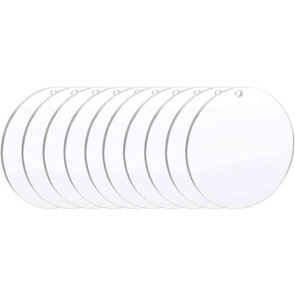 10-pack akrylskivor, transparenta, 10 cm runda, klara akrylskivor, akrylskivor, fotoramar, målning, DIY, transparent akryl, för