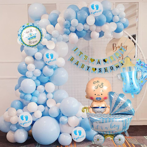 Baby shower dekoration pojke, baby shower dekoration pojke med baby shower pojke set, blå dekoration baby shower pojke ballonger, Its a Boy banner,