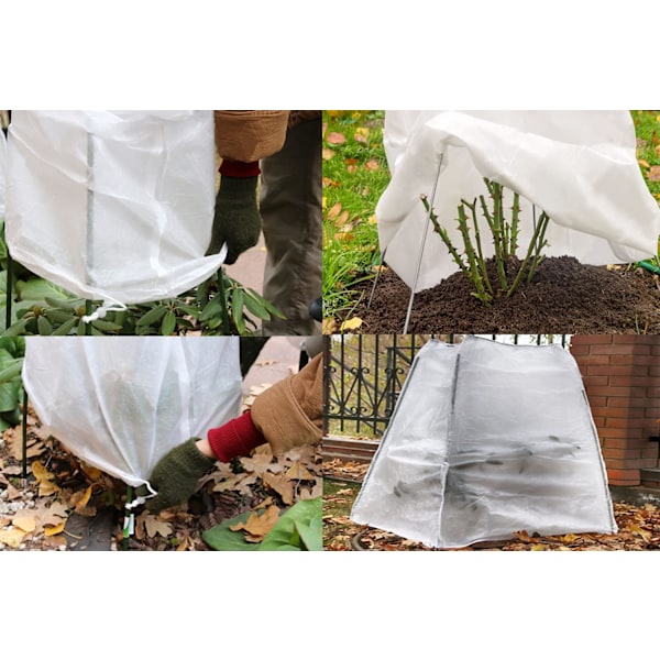 Miljövänliga vinterskydd för växter, frysskydd för dina värdefulla buskar, dragskodesign av non-woven material, vinterskyddspåsar för växter