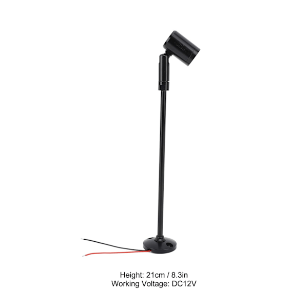 LED Mini Spotlight Smyckesmonter Displaybelysning DC12V Upprätt Mini Vitrinskåpslampa Ögonvård Stabil Värmeavledning Svart Naturligt Ljus