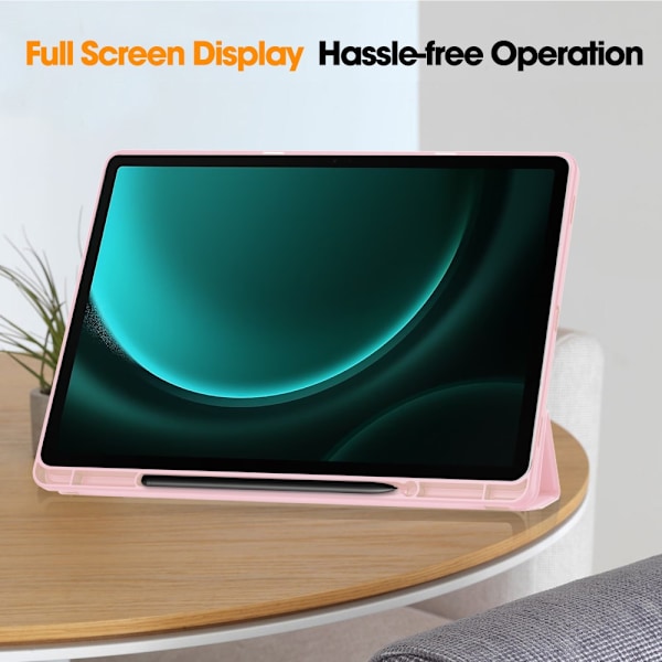 Samsung Galaxy Tab S9 FE Plus Fodral Tri-Fold Med Pen-hållare Ro