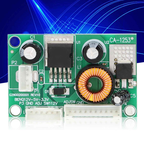 2 st Spänningsomvandlarmodul PCB LCD Strömförsörjningskort med 3 gränssnitt 12V till 5V 3.3V