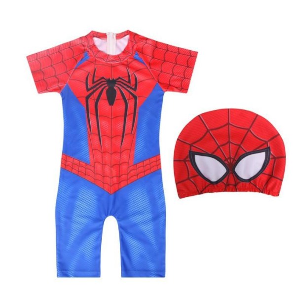 Spider-Man One Piece Baddräkt med cap Hatt Baddräkt för barn för pojkar C 130cm
