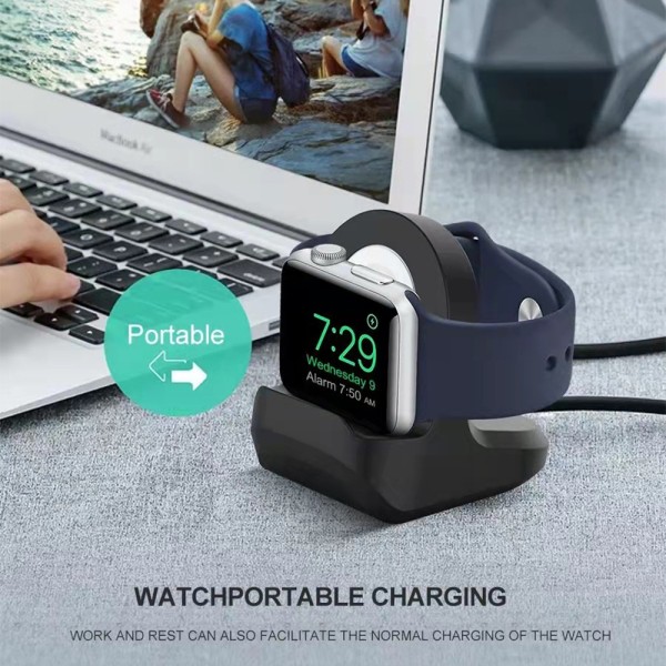 Bärbar trådlös silikonladdare Watch Base Charger Stand White