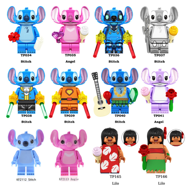 12st Lilo & Stitch Montering Byggklossar Set Pedagogiska leksaker för barn 12PCS