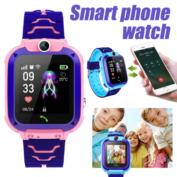 Kids Smart Watch 1,44 tums pekskärm med kamera Video Musikspelare Smartwatch Leksaker Pink