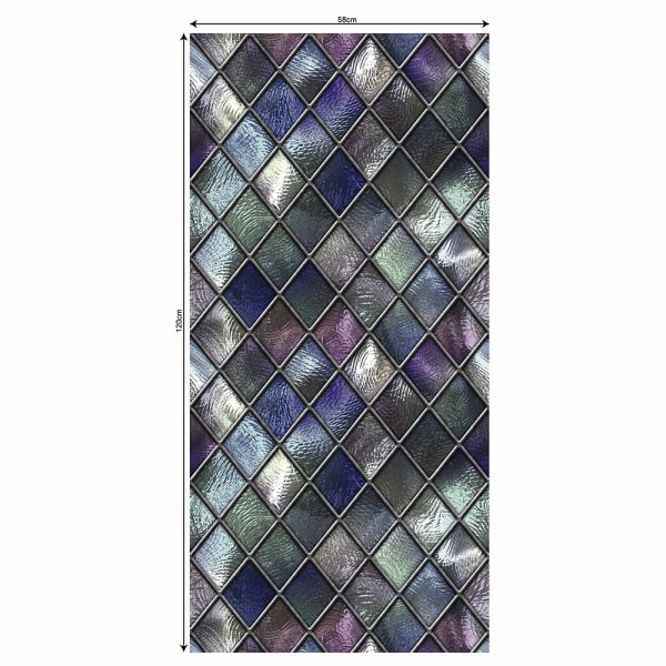 Mosaik Frostad Fönster Film Målat Static Cling Glass Sticker Sekretessdekor Nytt 58*120cm
